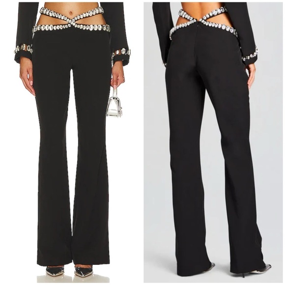 Retrofete Pants - RETROFETE Kaz Pant in Black & Silver Size XL